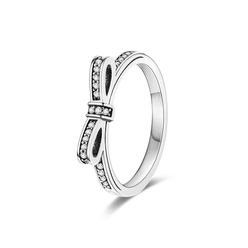 Massiv Sterling Silber 925 Ring filigran Fashion Damenring mit AAA Zirkonia