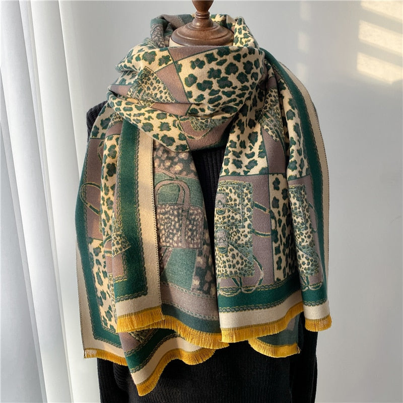 XXL Damen Winterschal Kaschmir Viskose Stola Schlauchschal  Halstuch Strickschal Loop NEU