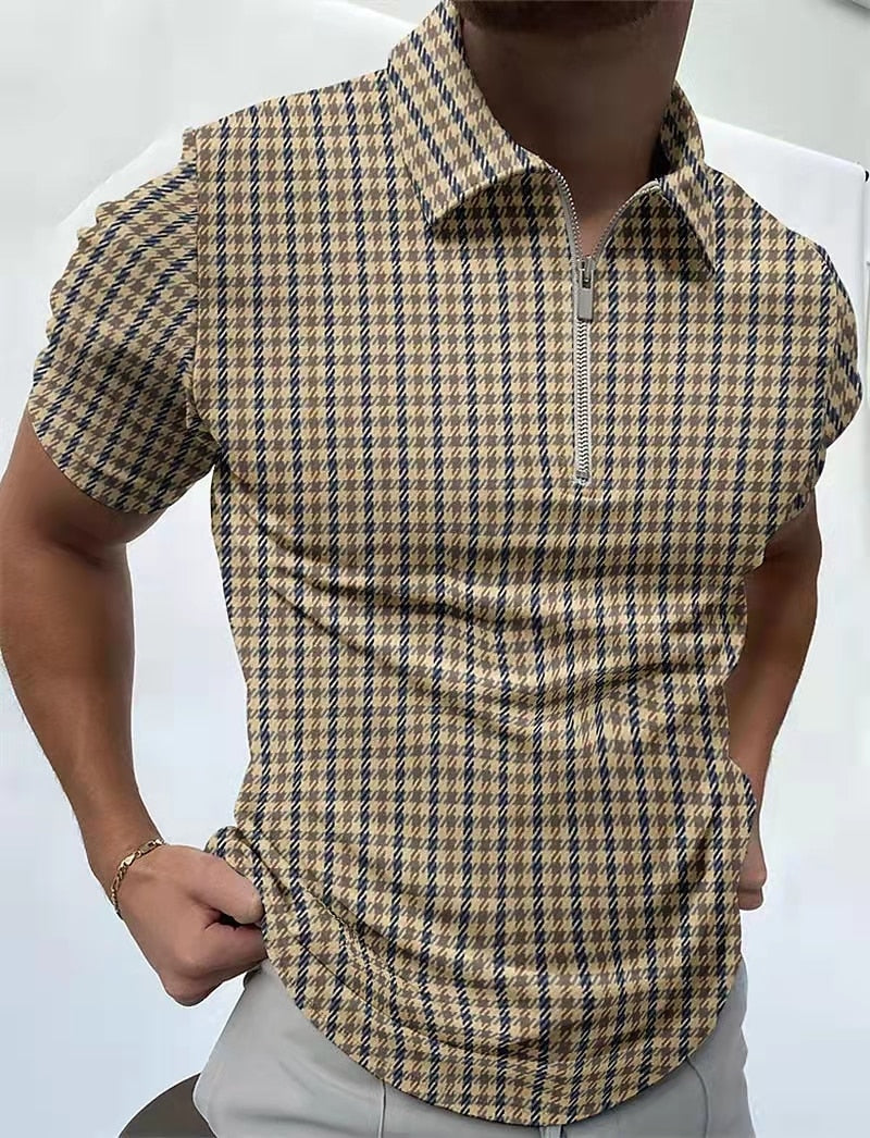 Herren Poloshirt Kontrast Kragen Polo Kurzarm Slim Fit Hemd Polohemd T-Shirt NEU