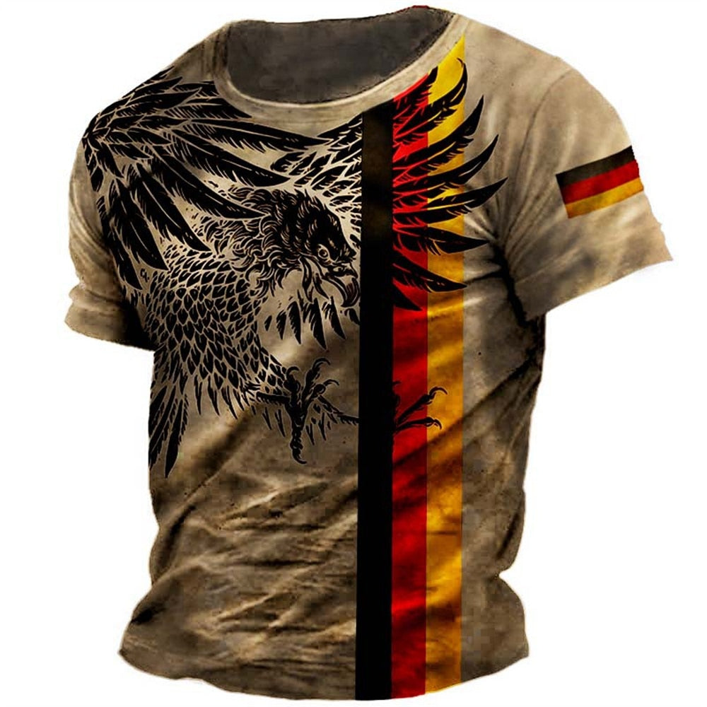 Fashion Herren Vintage Motorsport 3D T-Shirt Rundhals Unisex Sommer Streetwear