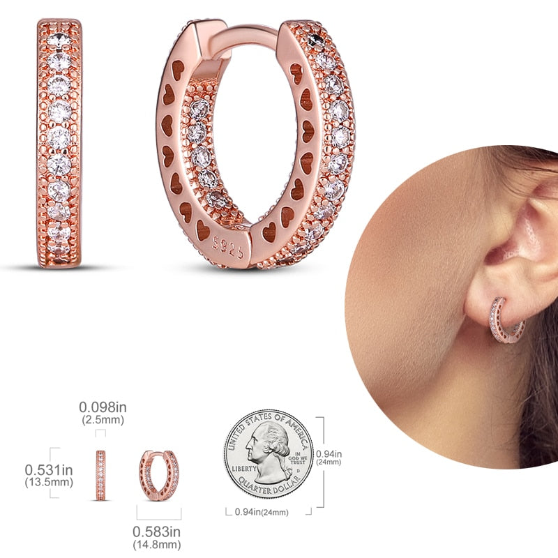 1 Paar Creolen aus 925 sterling Silber Ohrringe Ohrschmuck Zirkonia Ohrstecker