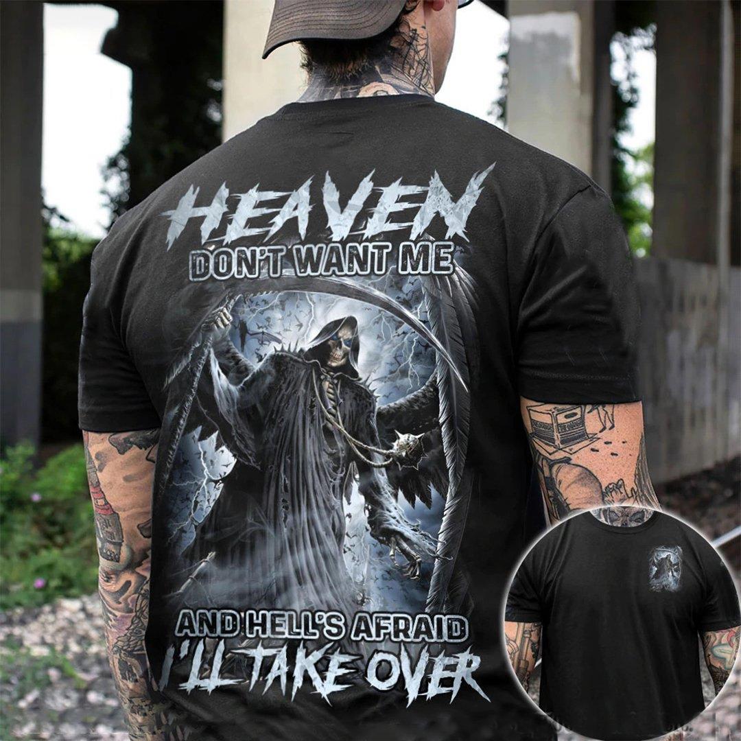Herren Metal Skull 3D T-Shirt Rundhals Unisex Sommer Streetwear