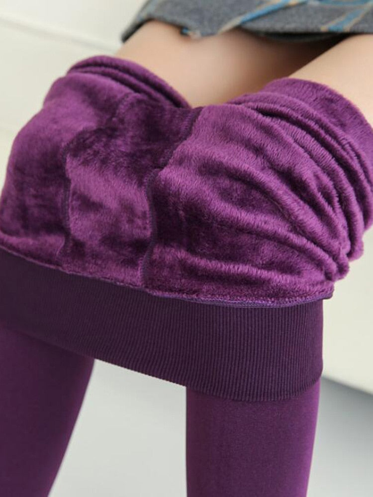 Winter Leggings Warm Thermo Hose Innenfleece Strumpfhose Frauen Blickdicht Hosen