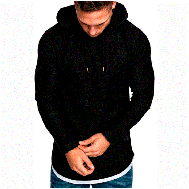 Herren langärmliger Kapuzenpullover Sweatjacke Pullover Hoodie Sweatshirt