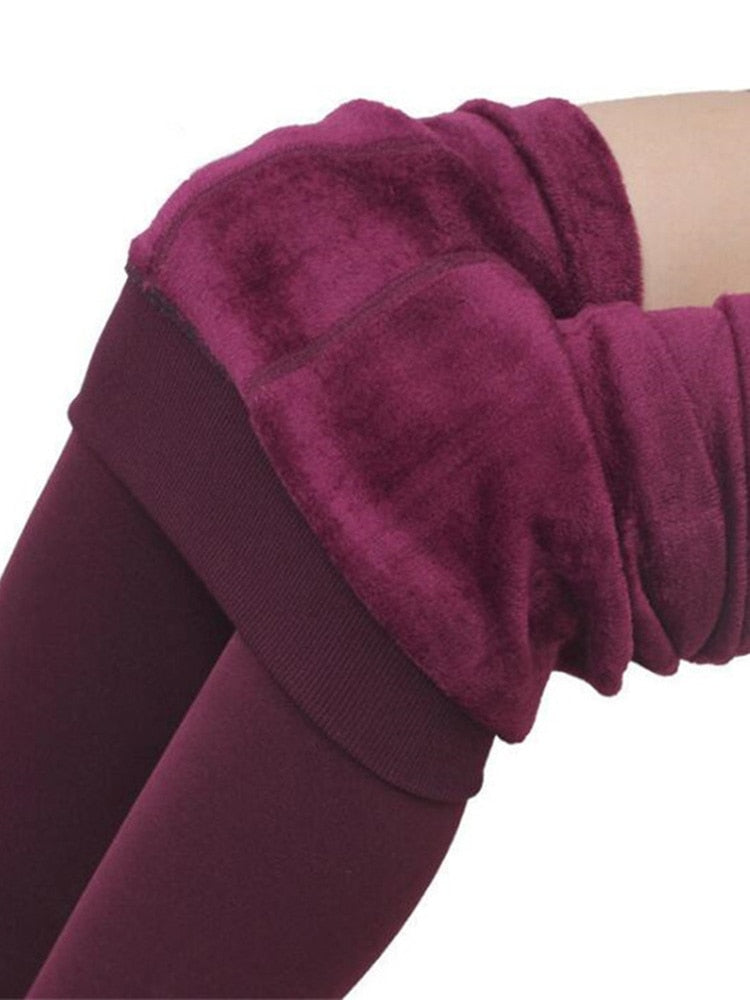 Winter Leggings Warm Thermo Hose Innenfleece Strumpfhose Frauen Blickdicht Hosen