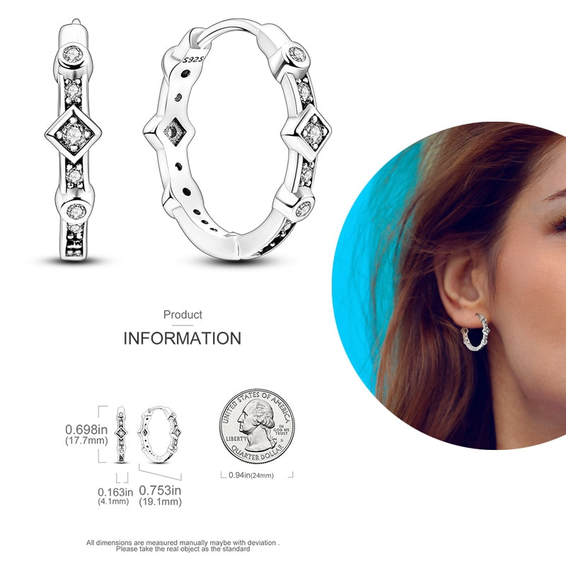 1 Paar Creolen aus 925 sterling Silber Ohrringe Ohrschmuck Zirkonia Ohrstecker