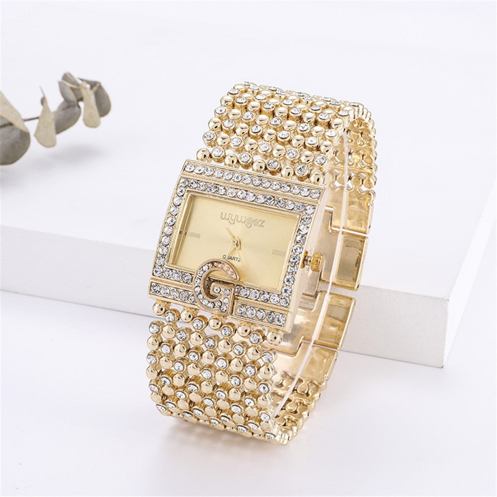 Damen Armband Uhr Mode Fashion Strass Luxus Quartz Business Schmuck
