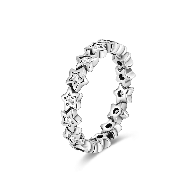 Massiv Sterling Silber 925 Ring filigran Fashion Damenring mit AAA Zirkonia