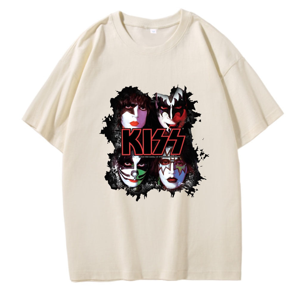 Rock Band Kiss Herren 3D T-Shirt Rundhals Unisex Streetwear100% Baumwolle
