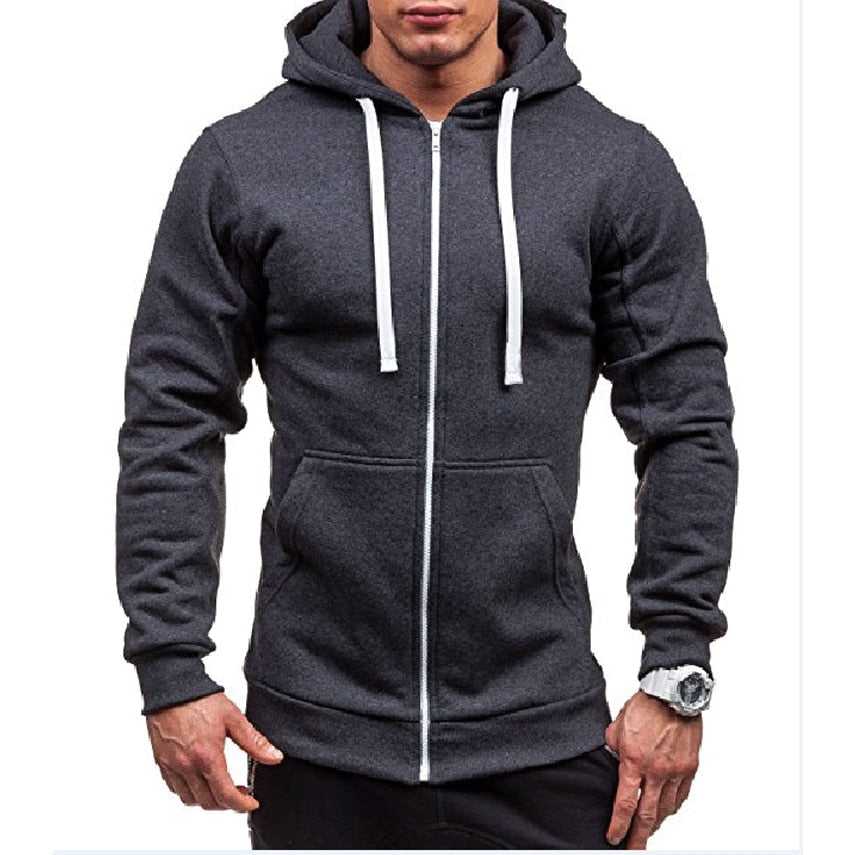 Herren Zipper Kapuzenpullover Sweatjacke Pullover Hoodie Sweatshirt