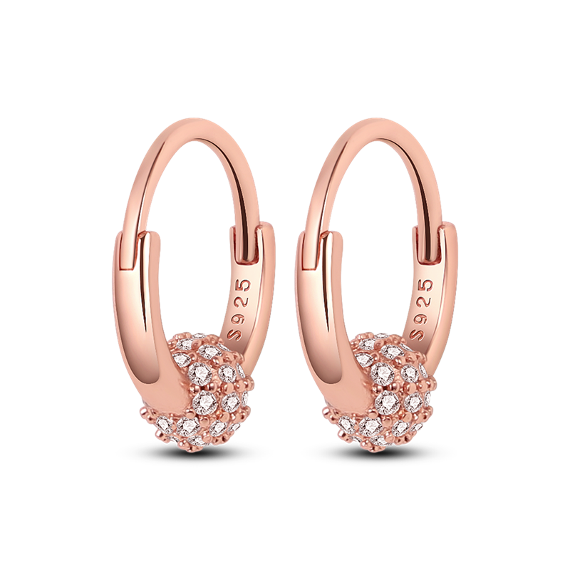 1 Paar Creolen aus 925 sterling Silber Ohrringe Ohrschmuck Zirkonia Ohrstecker