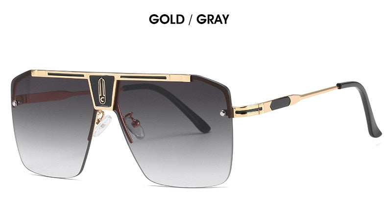 Damen Designer Sonnenbrille Herren Quadratische Übergröße Gläser Vintage UV400