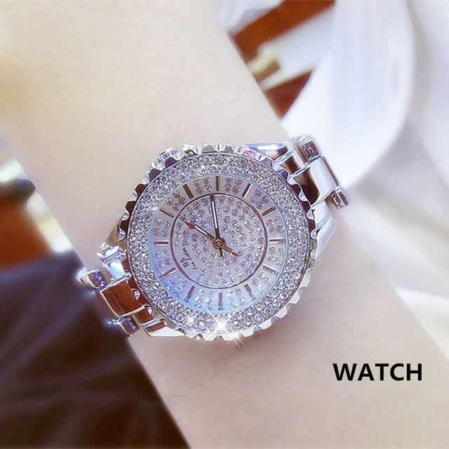 Damen Armband Uhr Mode Fashion Strass Luxus Chronograph Business Schmuck
