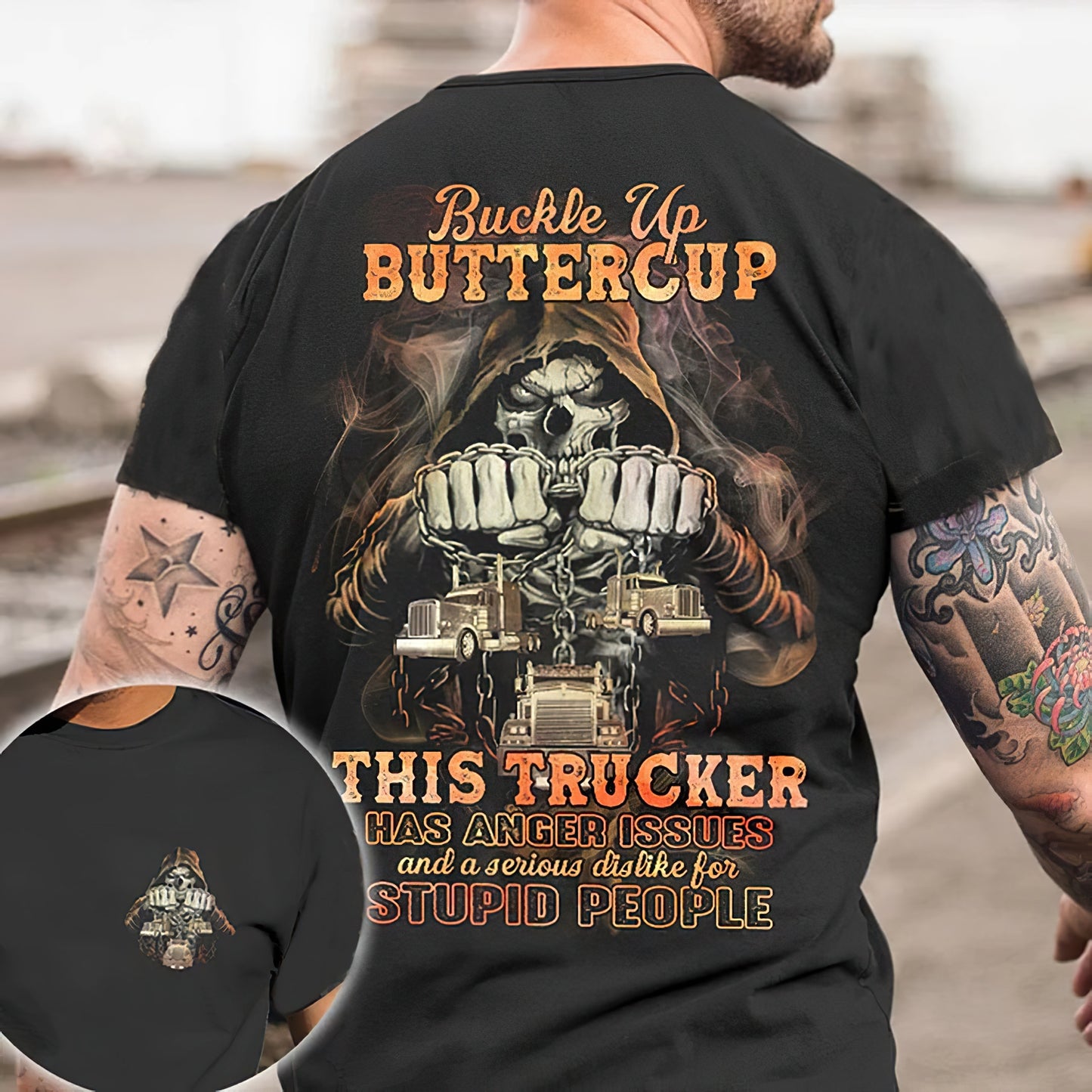 Herren Metal Skull 3D T-Shirt Rundhals Unisex Sommer Streetwear