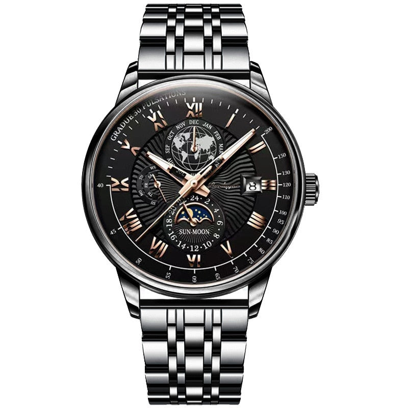 Orologio Uomo Quarzo Acciaio Inossidabile Orologio digitale Cronografo sportivo