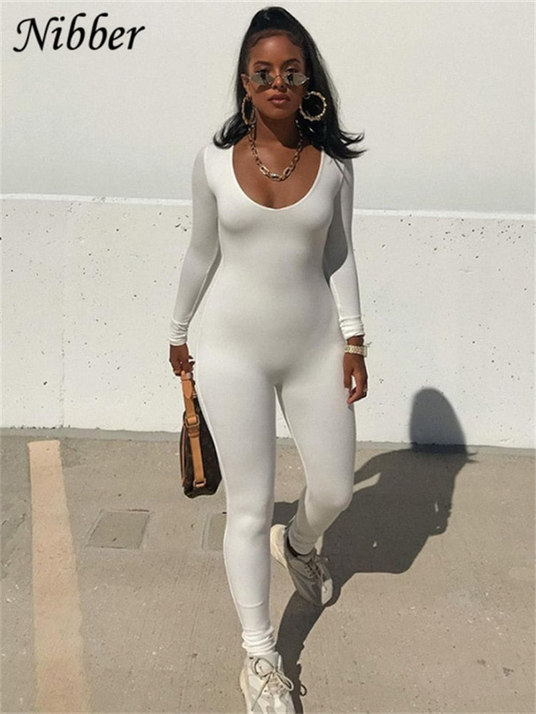 Damen Bodycon Overall Jumpsuit Streetwear Fitness-Strampler Playsuit