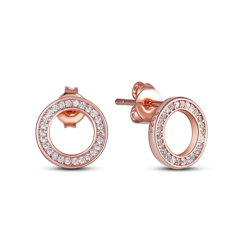 1 Paar Creolen aus 925 sterling Silber Ohrringe Ohrschmuck Zirkonia Ohrstecker