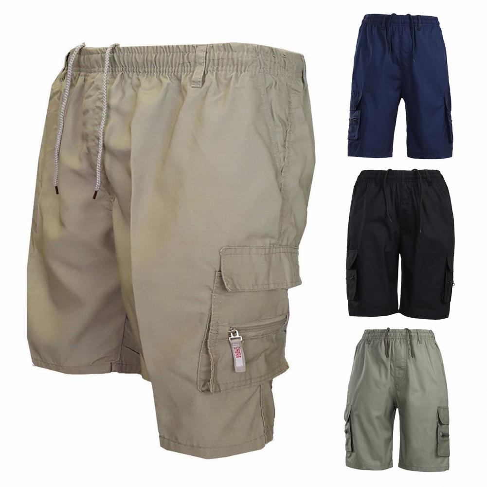 Herren knielange Shorts Bermuda Cargo Pants Vintage Casual Capri Kurze Hose