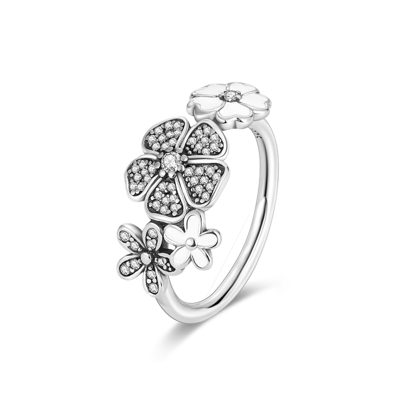 Massiv Sterling Silber 925 Ring filigran Fashion Damenring mit AAA Zirkonia