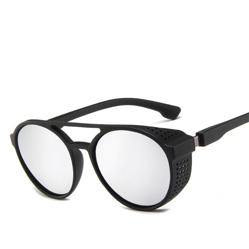 LeonLion Luxus Schwarz Matt Rund Herren Sonnenbrille Markenbrille Retro UV400