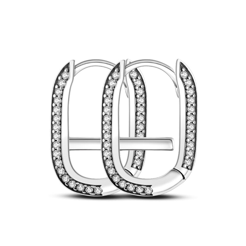 1 Paar Creolen aus 925 sterling Silber Ohrringe Ohrschmuck Zirkonia Ohrstecker