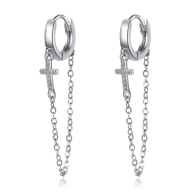 1 Paar Creolen aus 925 sterling Silber Ohrringe Ohrschmuck Zirkonia Ohrstecker