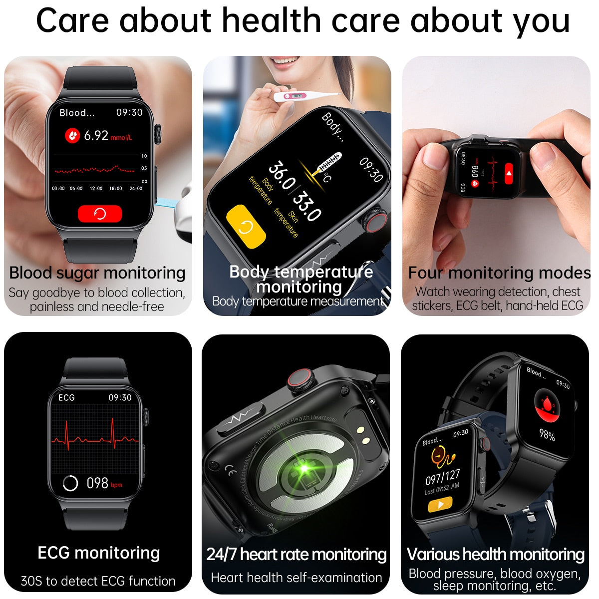 EKG + PPG Bluetooth Smart watch Fitness Tracker Sport Uhr Puls Armband Wasserdicht