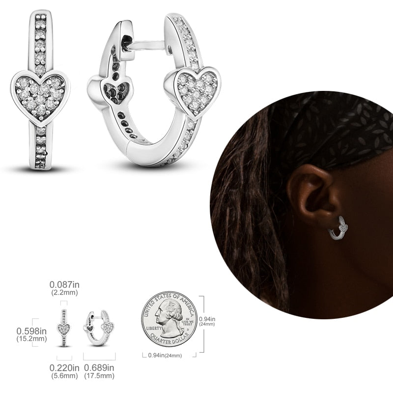 1 Paar Creolen aus 925 sterling Silber Ohrringe Ohrschmuck Zirkonia Ohrstecker