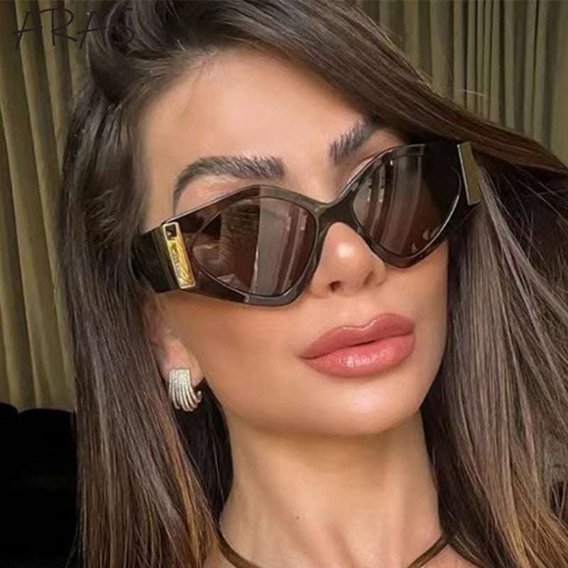 Fashion Rhombus Damen Cat Eye Sonnenbrille Luxusmarke UV400