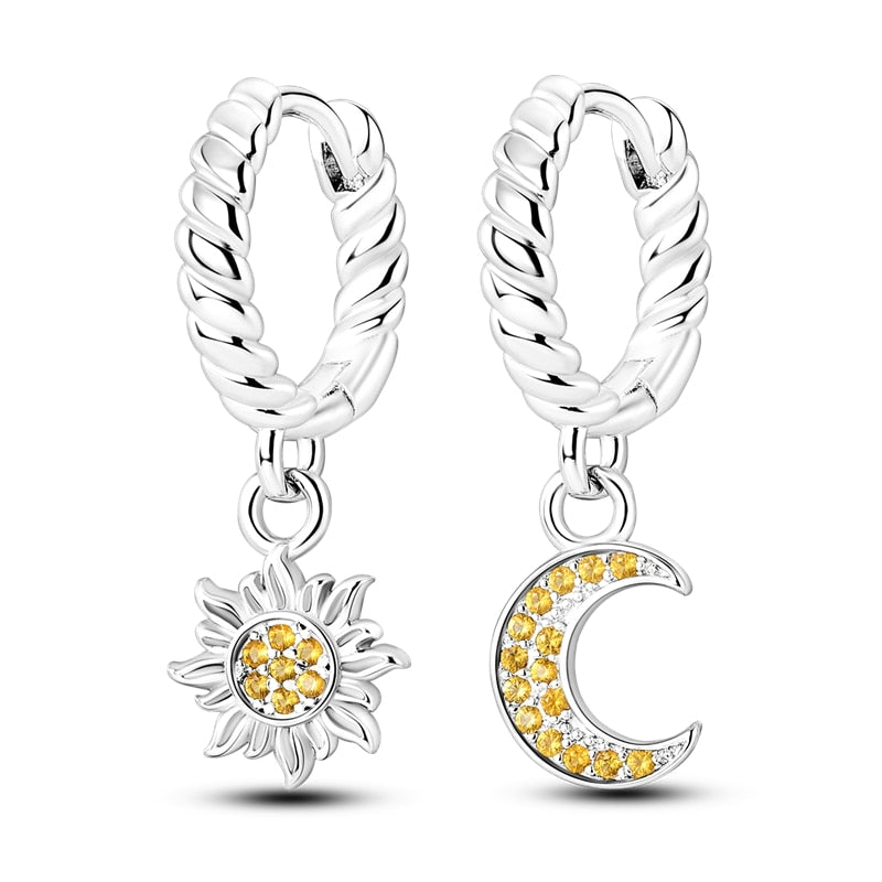 1 Paar Creolen aus 925 sterling Silber Ohrringe Ohrschmuck Zirkonia Ohrstecker