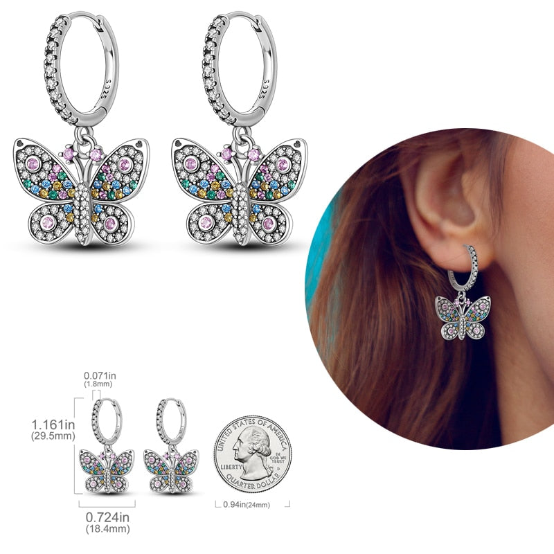 1 Paar Creolen aus 925 sterling Silber Ohrringe Ohrschmuck Zirkonia Ohrstecker