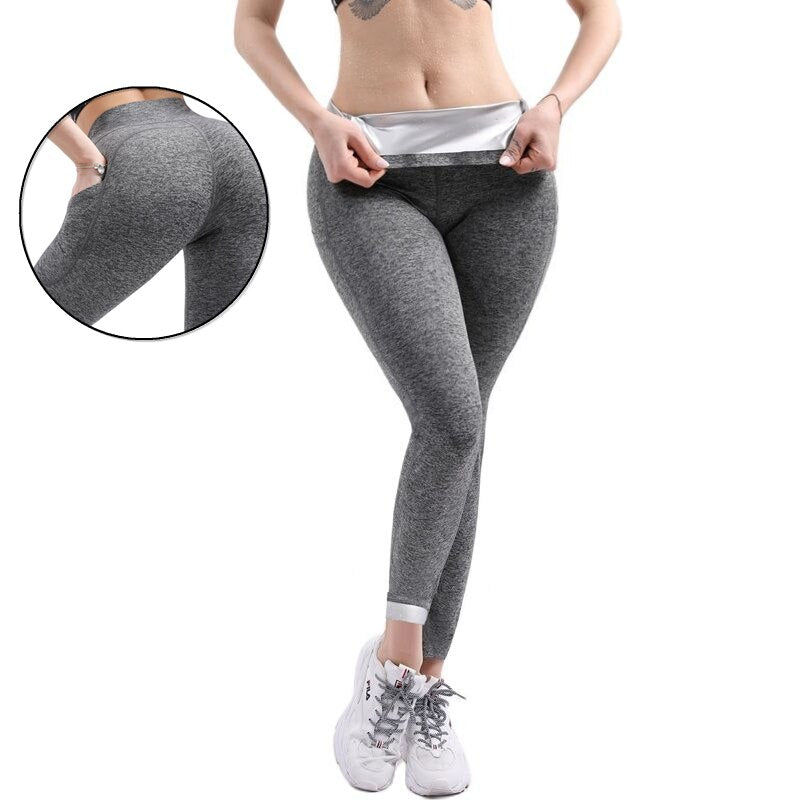 Frauen Sauna Hosen Körper Shaper Leggings Yoga Abnehmen Schweiß Einstellbare