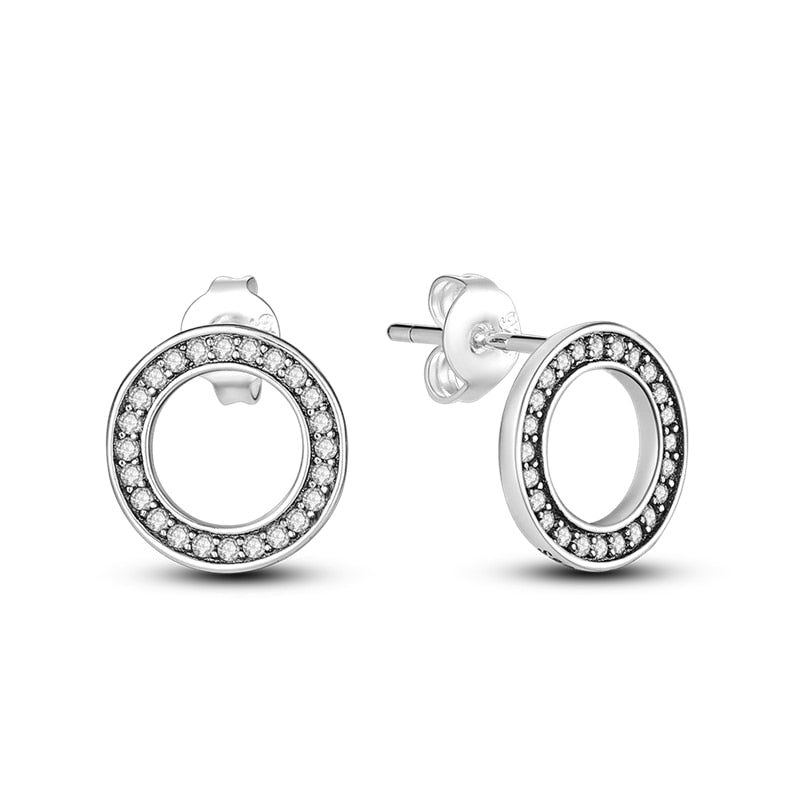 1 Paar Creolen aus 925 sterling Silber Ohrringe Ohrschmuck Zirkonia Ohrstecker