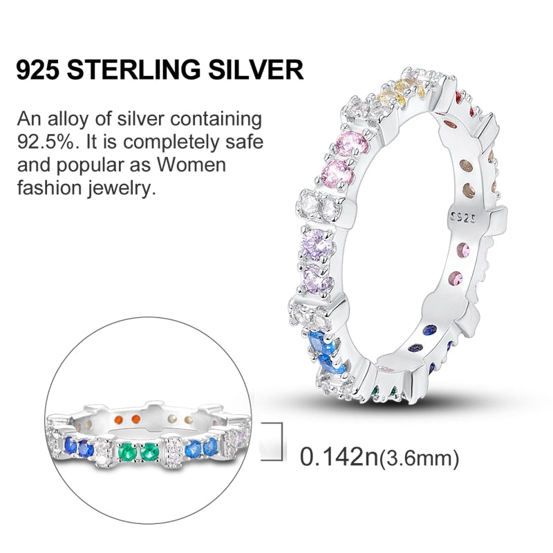 Massiv Sterling Silber 925 Ring filigran Fashion Damenring mit AAA Zirkonia