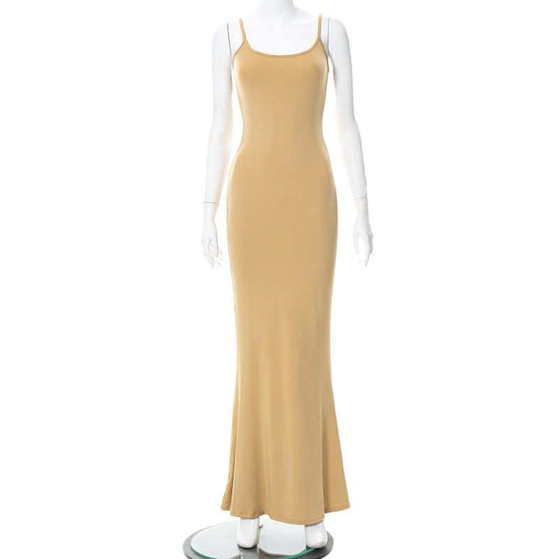Damen Maxikleid Trägerkleid Boho Urlaub Partykleid Freizeitkleid Strandkleid