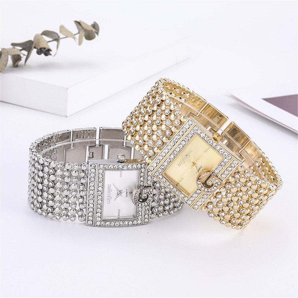 Damen Armband Uhr Mode Fashion Strass Luxus Quartz Business Schmuck