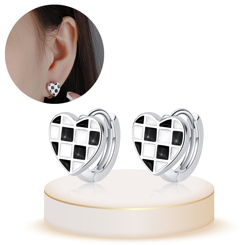 1 Paar Creolen aus 925 sterling Silber Ohrringe Ohrschmuck Zirkonia Ohrstecker