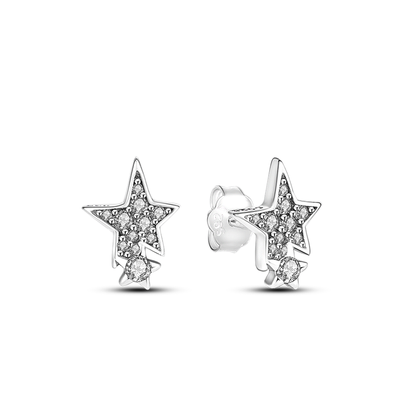 1 Paar Creolen aus 925 sterling Silber Ohrringe Ohrschmuck Zirkonia Ohrstecker