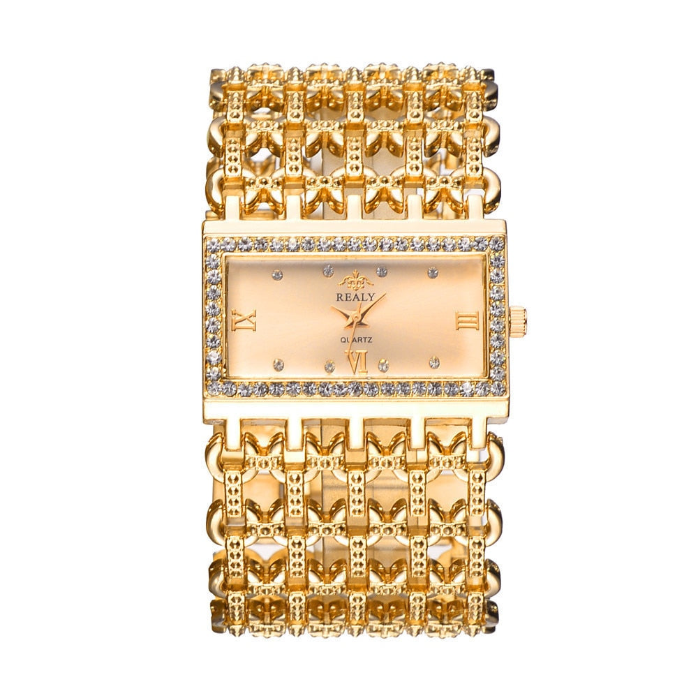 Damen Armband Uhr Mode Fashion Strass Luxus Quartz Business Schmuck