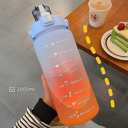 2L Trinkflasche Sportflasche Wasserflasche Getränkeflasche BPA-frei Tritanflasche