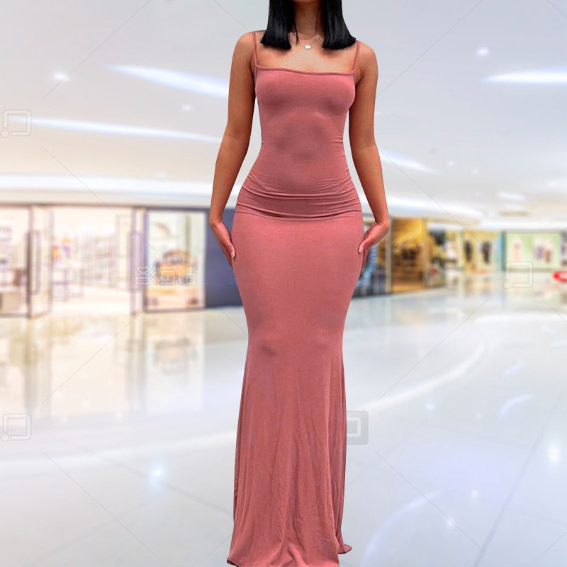 Damen Boho Sommerkleid Strandkleid Midikleid Urlaub Freizeitkleid Ärmellos Trägerkleid