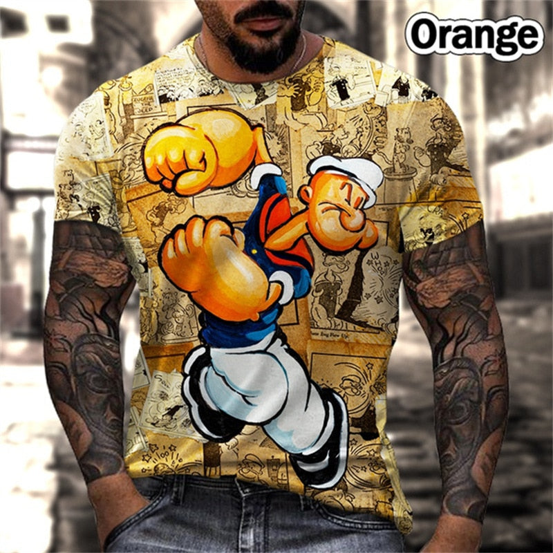 Herren Fashion Vintage 3D T-Shirt Rundhals Unisex Sommer Streetwear