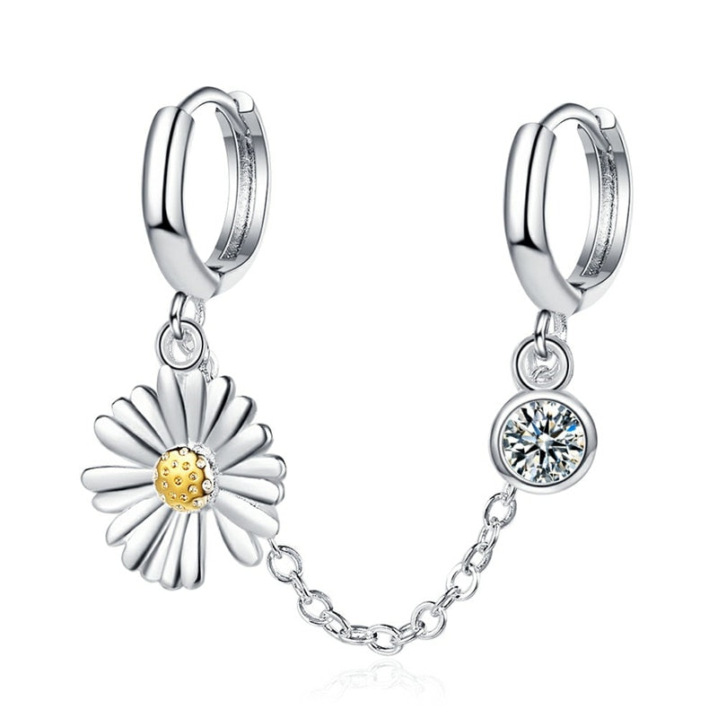 1 Paar Creolen aus 925 sterling Silber Ohrringe Ohrschmuck Zirkonia Ohrstecker