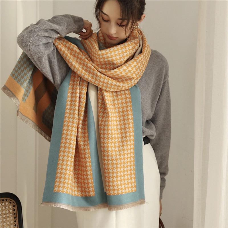 XXL Damen Winterschal Kaschmir Viskose Stola Schlauchschal  Halstuch Strickschal Loop NEU
