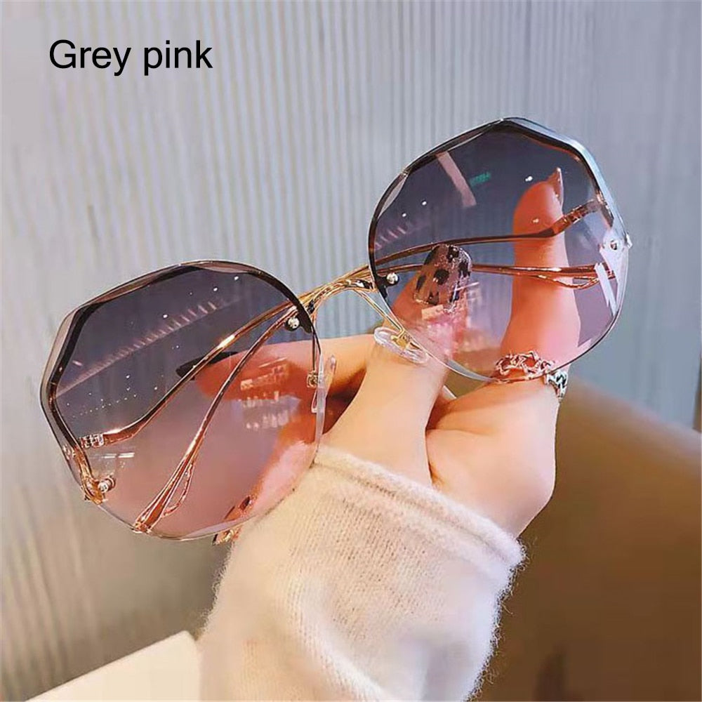 Damen Herren Randlose Sonnenbrille Luxus Shades UV400 Brillen Sonnenbrillen Neu