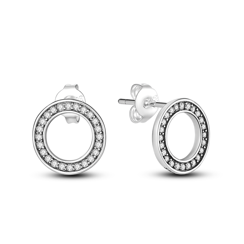 1 Paar Creolen aus 925 sterling Silber Ohrringe Ohrschmuck Zirkonia Ohrstecker