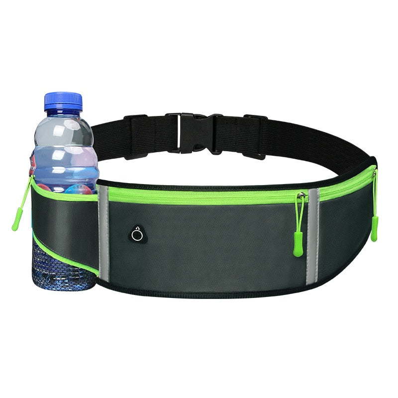 Laufen Gürtel mit Wasserflasche Taille Pack Reißverschlusstaschen Tasche Joggen