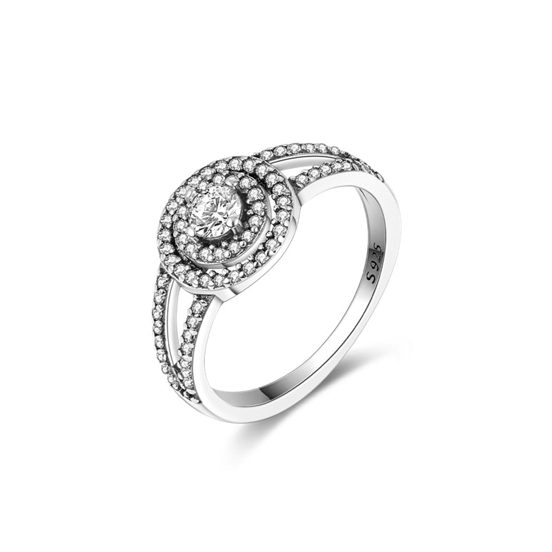 Massiv Sterling Silber 925er Ring filigran Fashion Damenring mit 3A Zirkonia