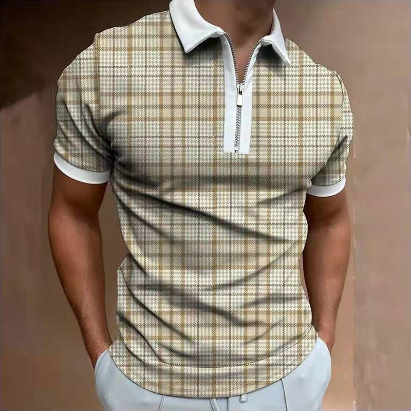 Herren Poloshirt Kontrast Kragen Polo Kurzarm Slim Fit Hemd Polohemd T-Shirt NEU