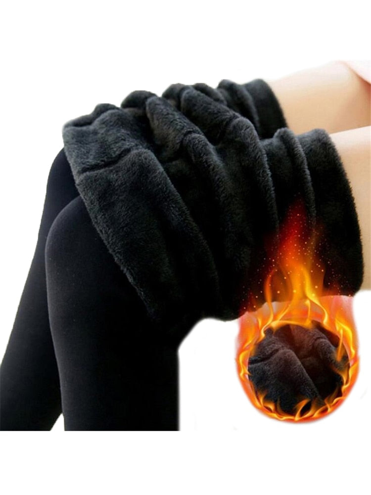 Winter Leggings Warm Thermo Hose Innenfleece Strumpfhose Frauen Blickdicht Hosen